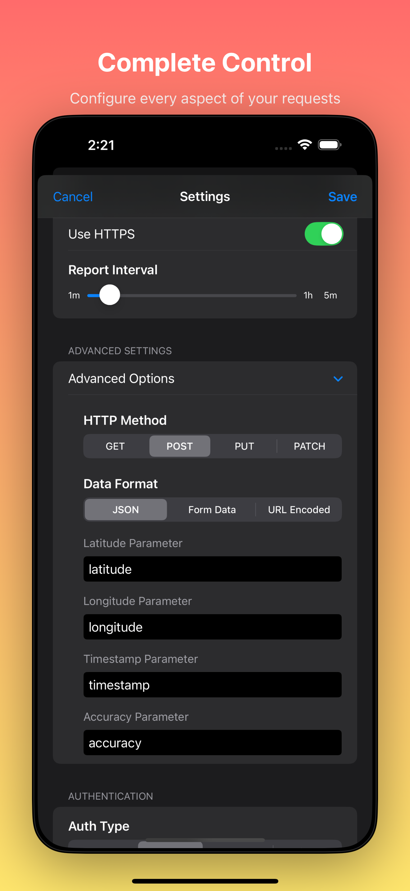 PostLocation configuration features